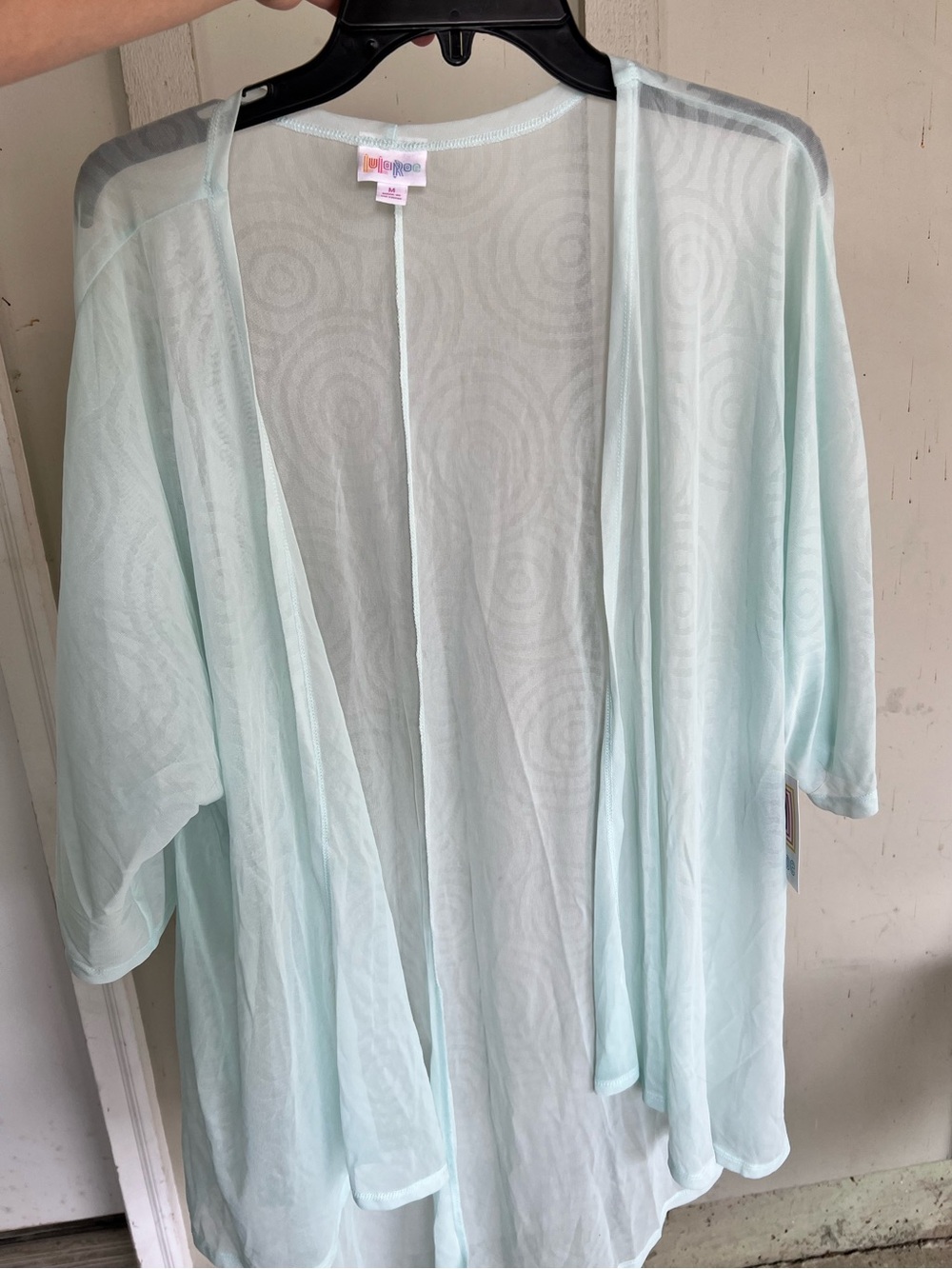 NWT Lularoe Lindsay M medium mint green sheer cardigan